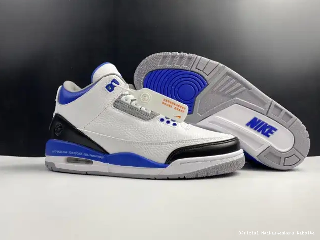 Official Maikesneakers CT8532-040 White 3 Retro Jordan Air Blue 0406